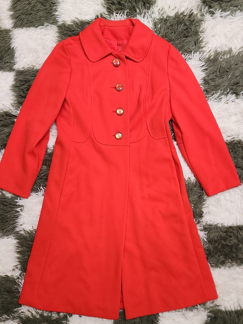 Vintage International Ladies Garment Workers Union Red Coat.